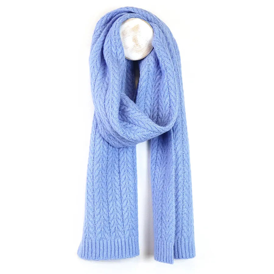Ice Blue Herringbone Scarf