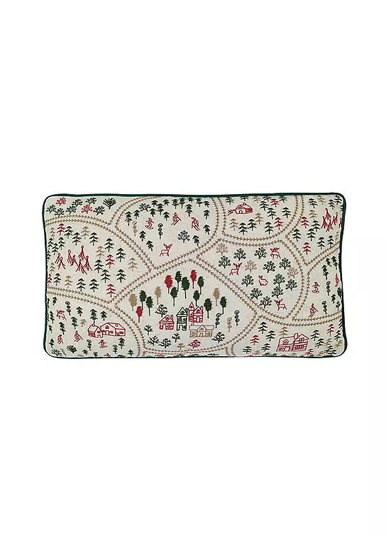 Christmas Ski Village | Natural Cushion