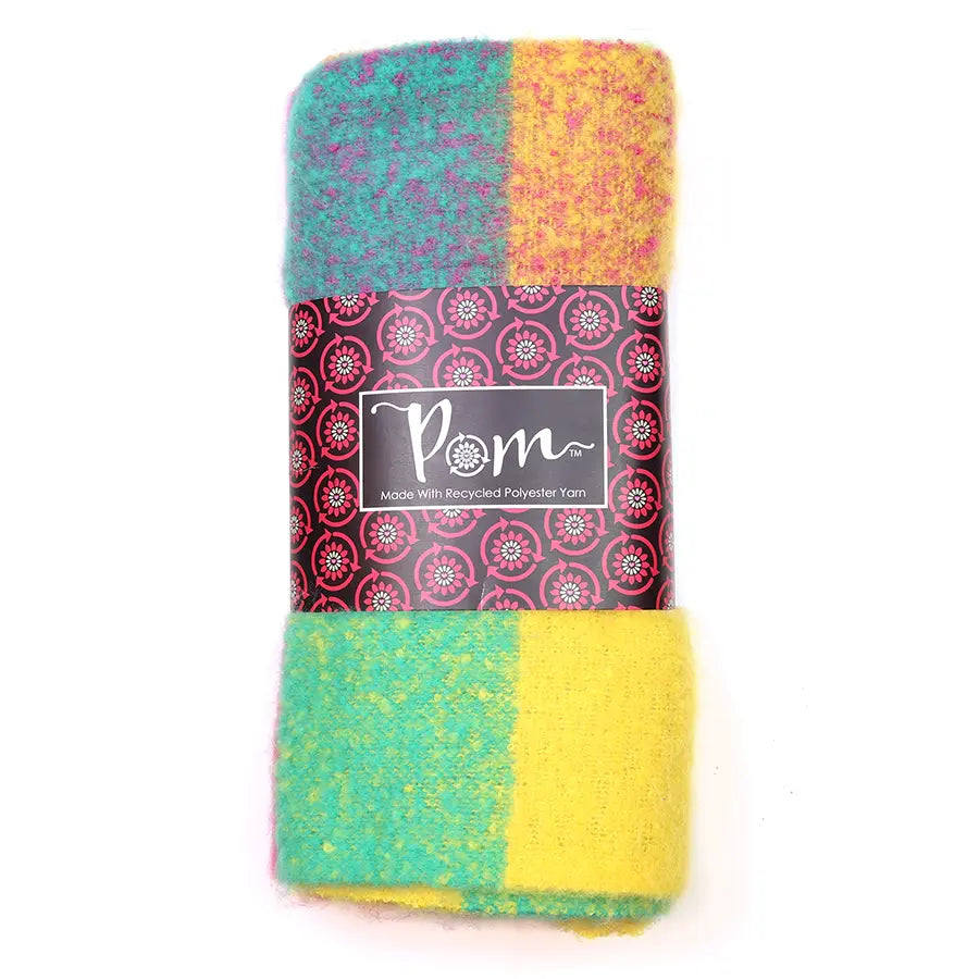 Check Scarf | Bright Pink and Yellow Mix Recycled Blend