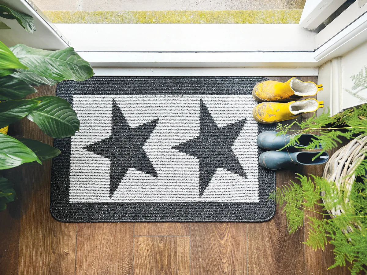 Star Navy | Door Mat NATURAL