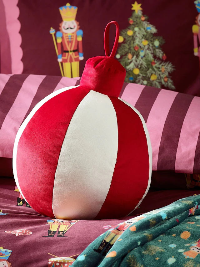 Red & White Bauble Cushion