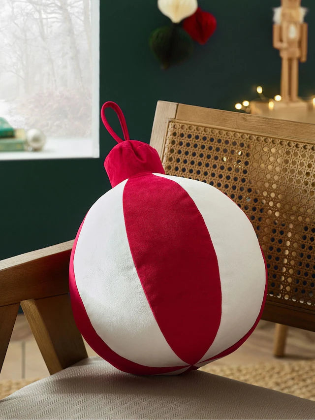 Red & White Bauble Cushion