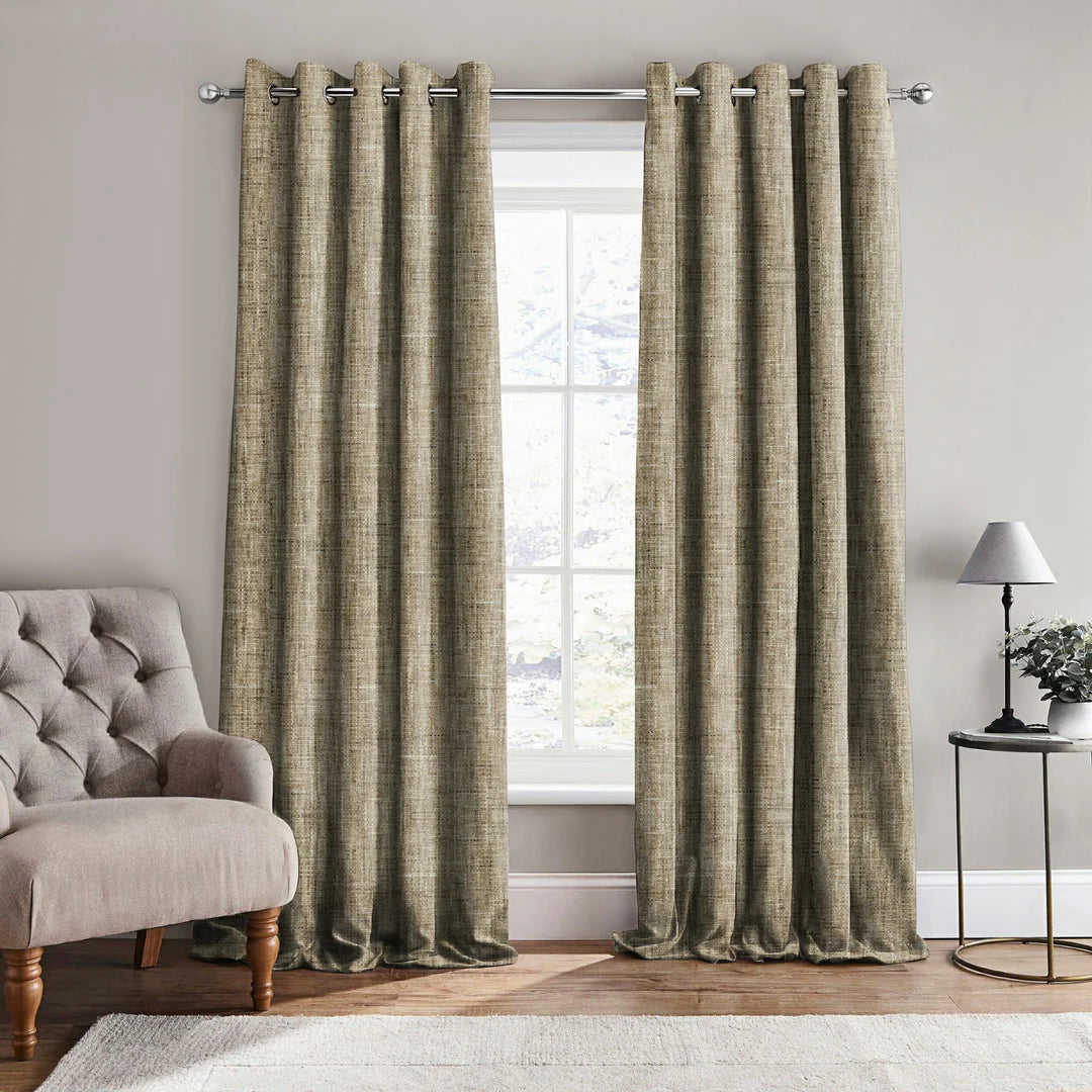 Caden Natural & Gold | 90x90” Curtains