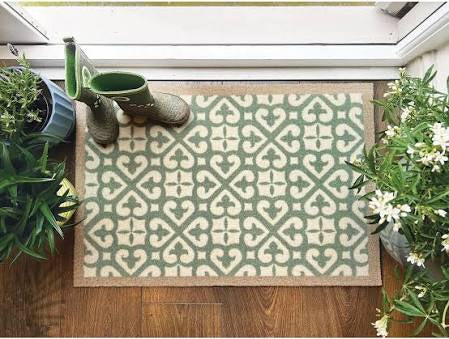 Harlequin Tile Green | Doormat