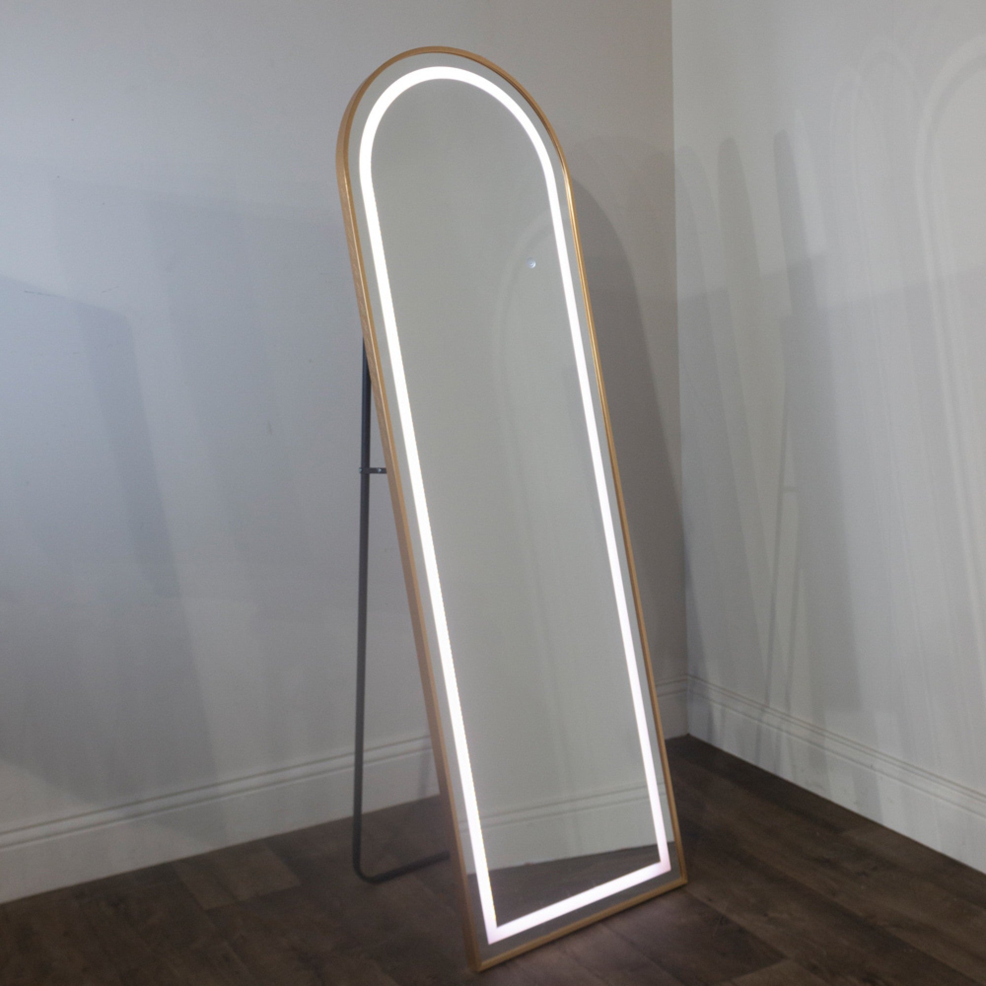 Modena LED Arch Mirror | Gold