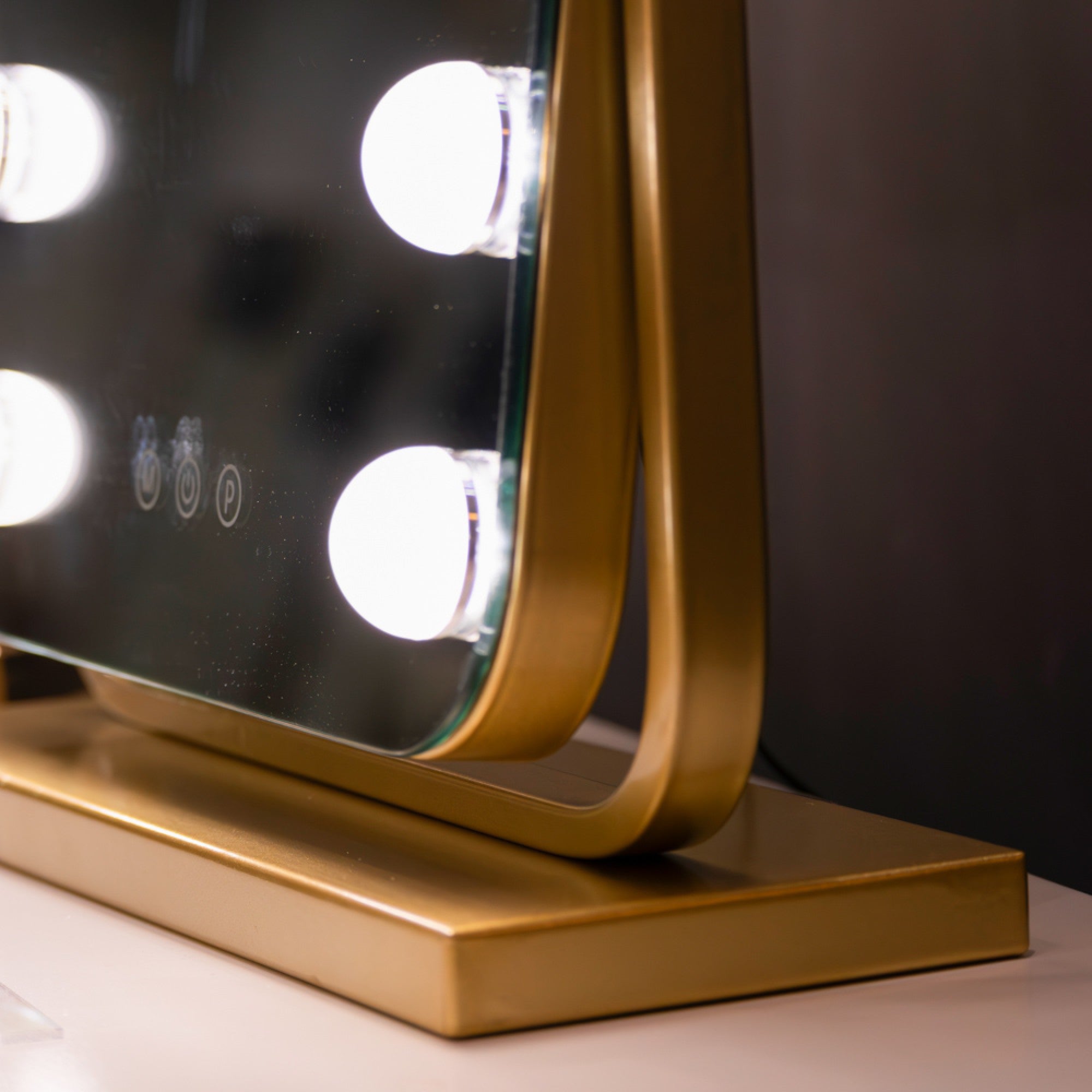Hollywood Bulb Arch Vanity Mirror | Gold