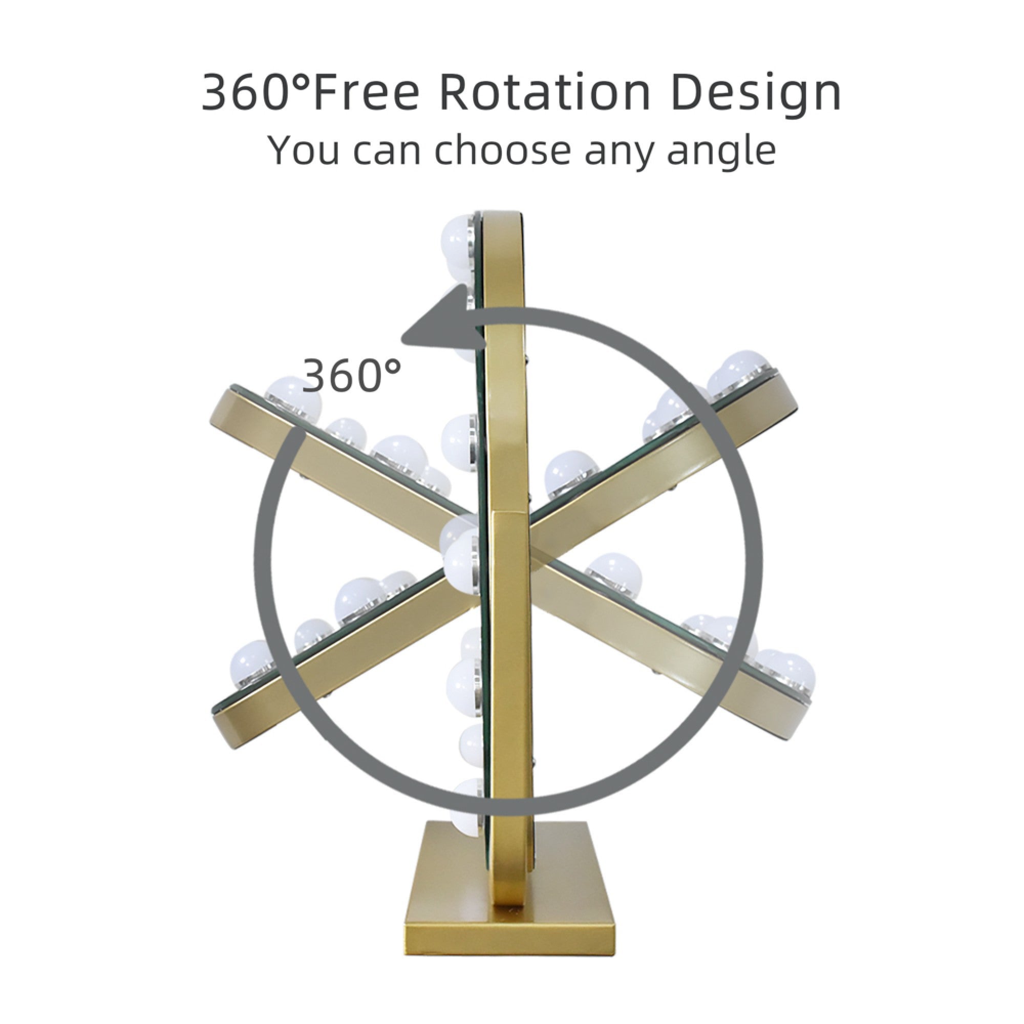 Hollywood Bulb Arch Vanity Mirror | Gold