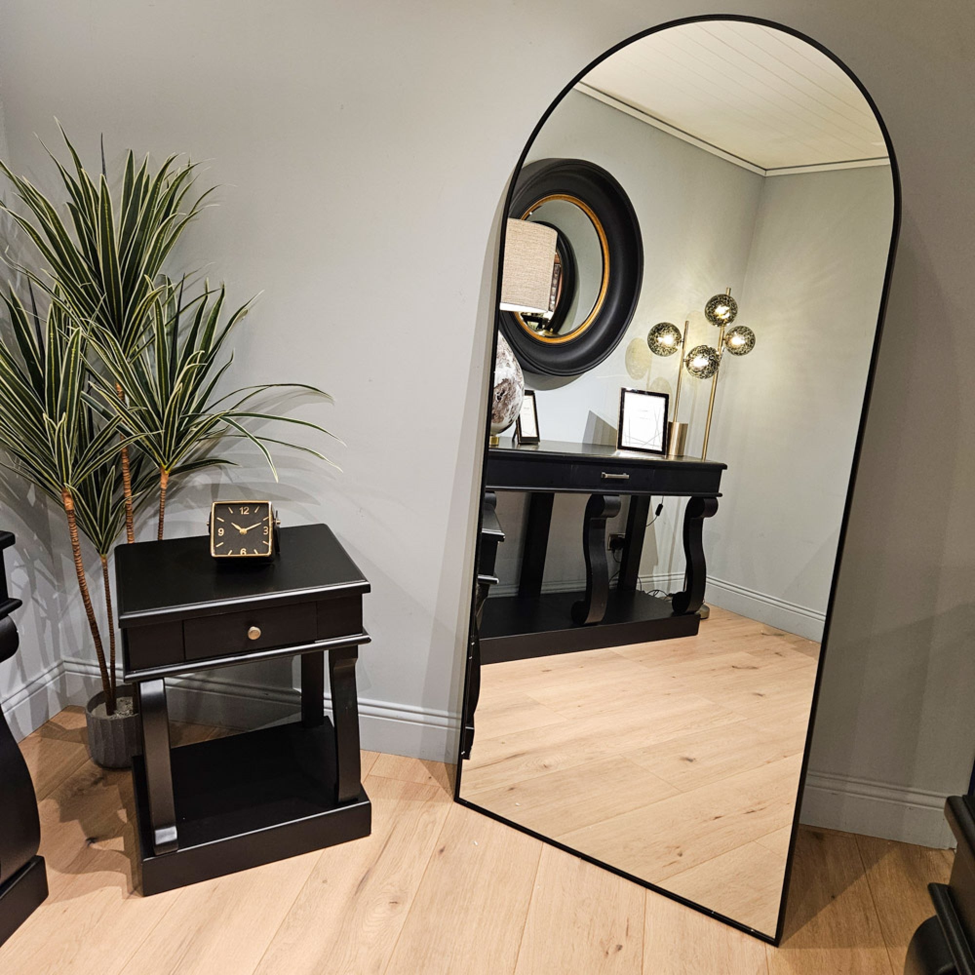 Modena Leaner Arch Mirror | Black