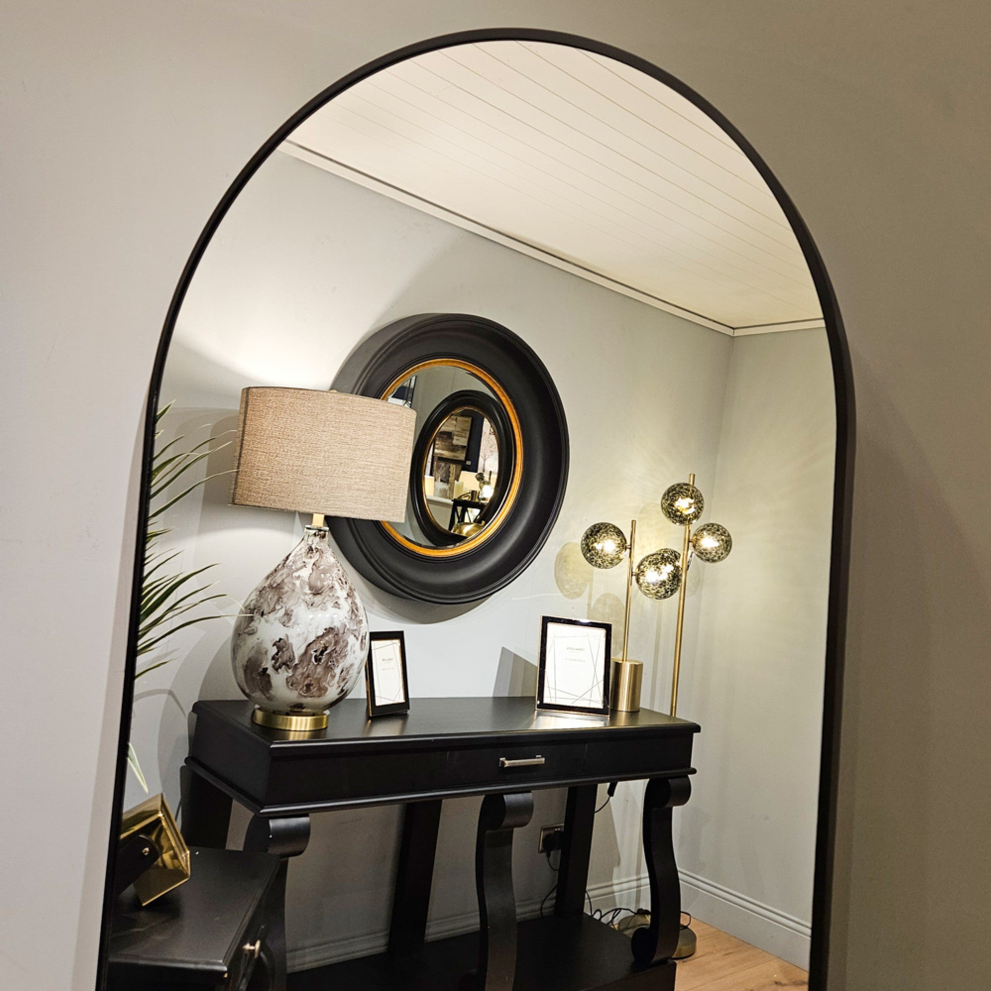Modena Leaner Arch Mirror | Black