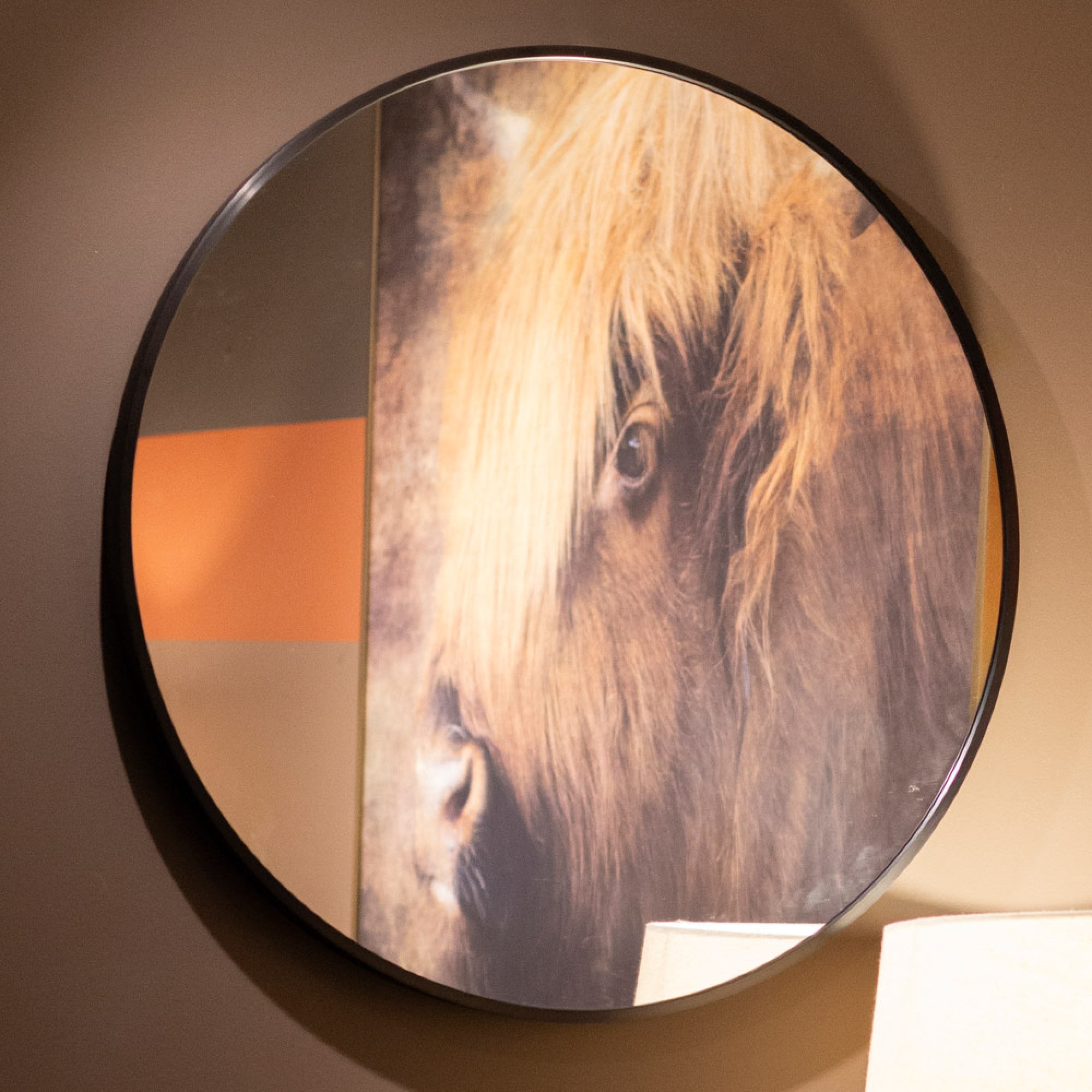 Modena 120cm Round Wall Mirror | Black