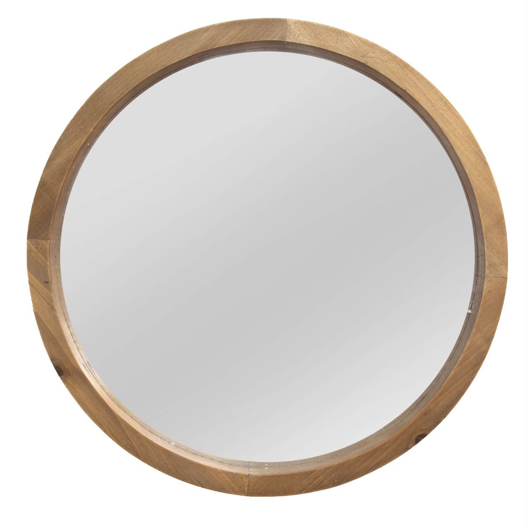 Round Wall Mirror | Wood & Gold