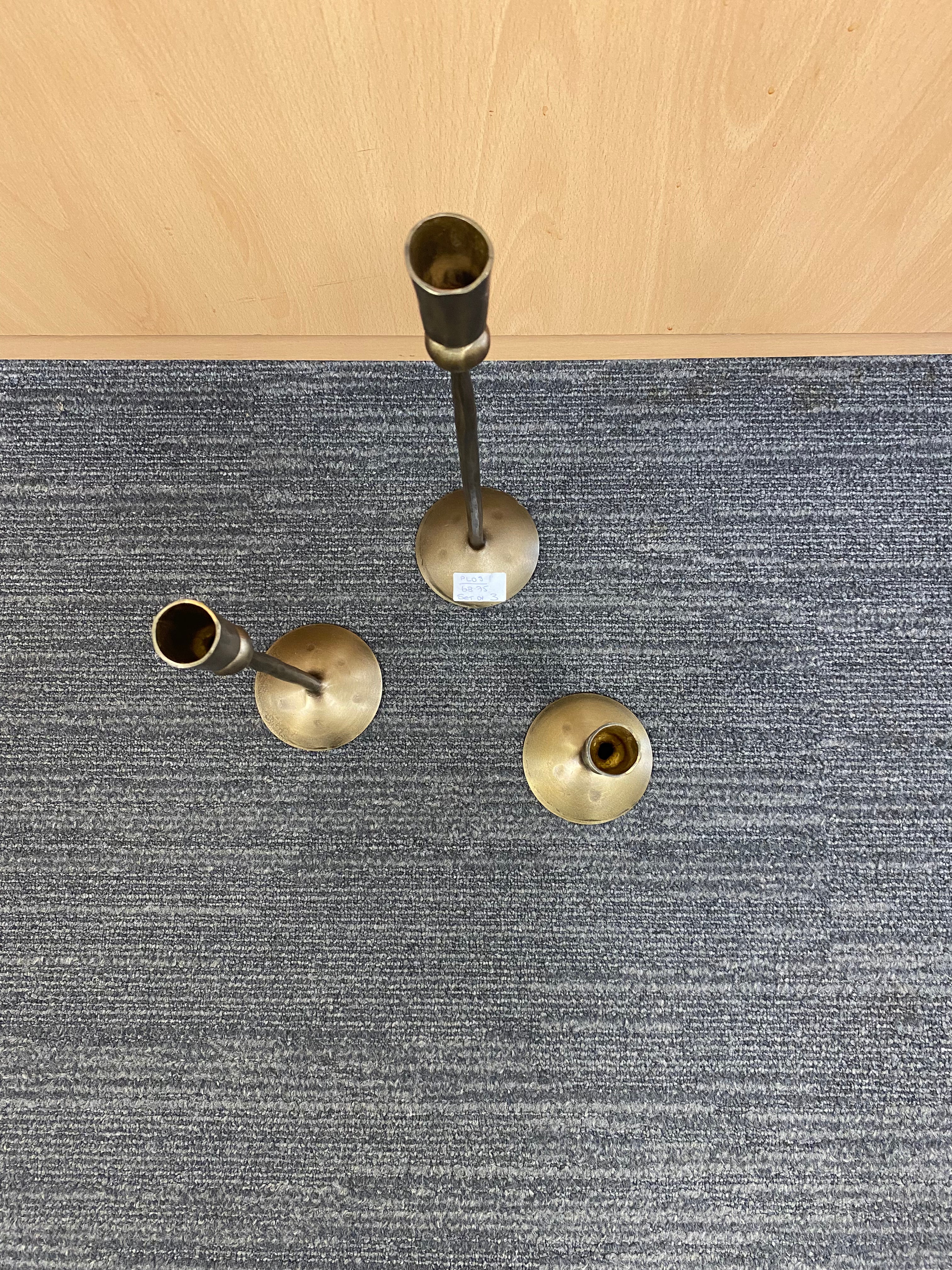Gallery Direct Fargo Set of 3 Metal Candle Sticks