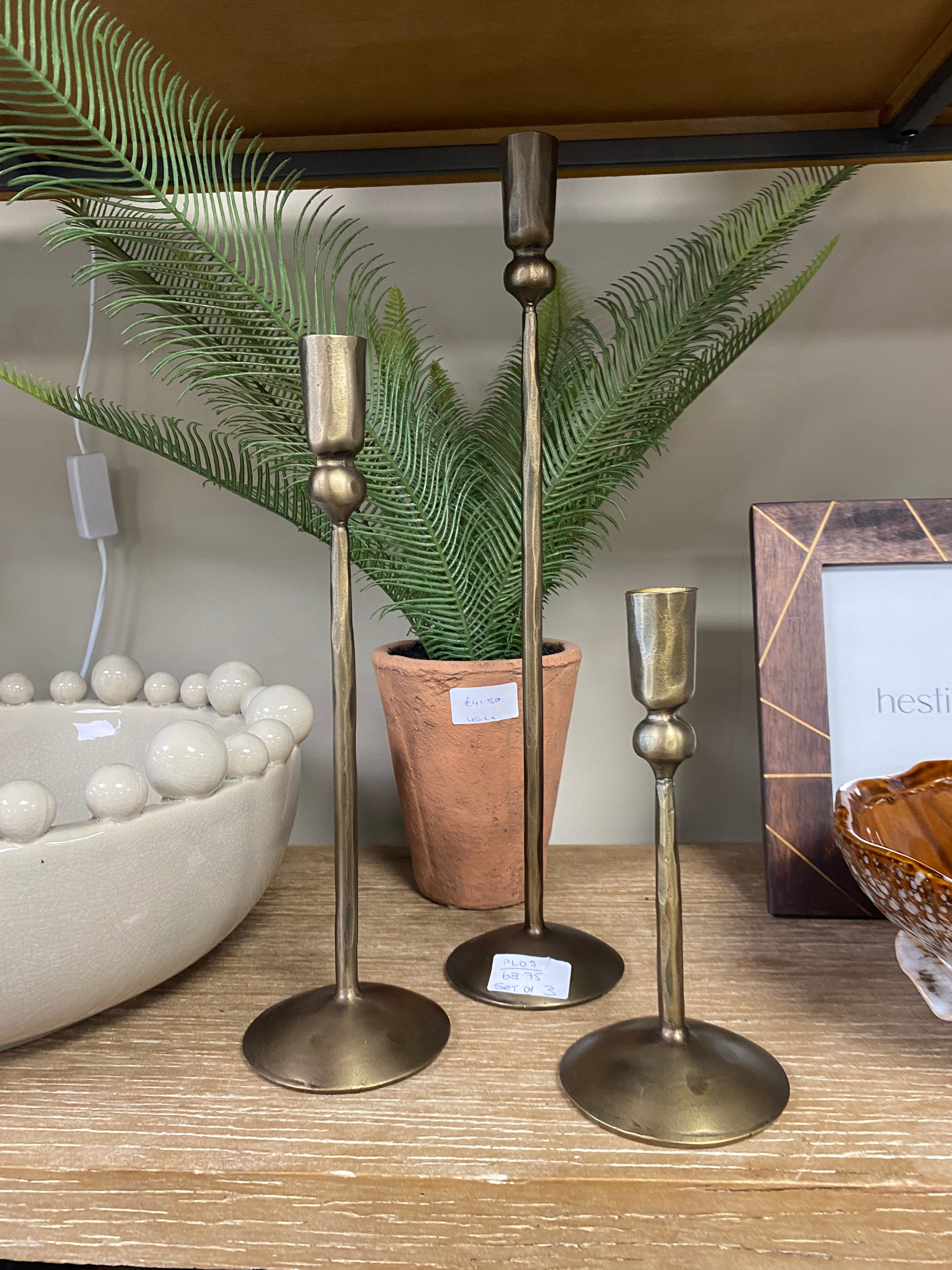 Gallery Direct Fargo Set of 3 Metal Candle Sticks