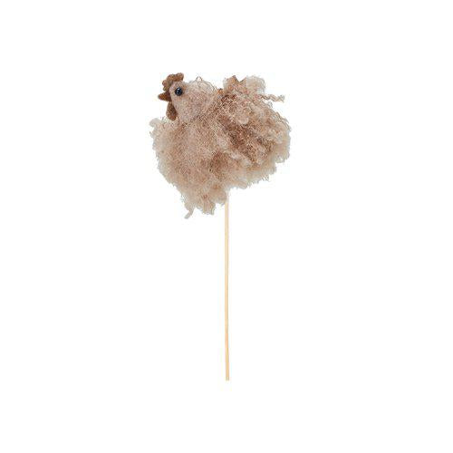 Fluffy Hen Sticks | Beige & Brown