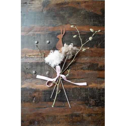 Fluffy Hen Sticks | Beige & Brown