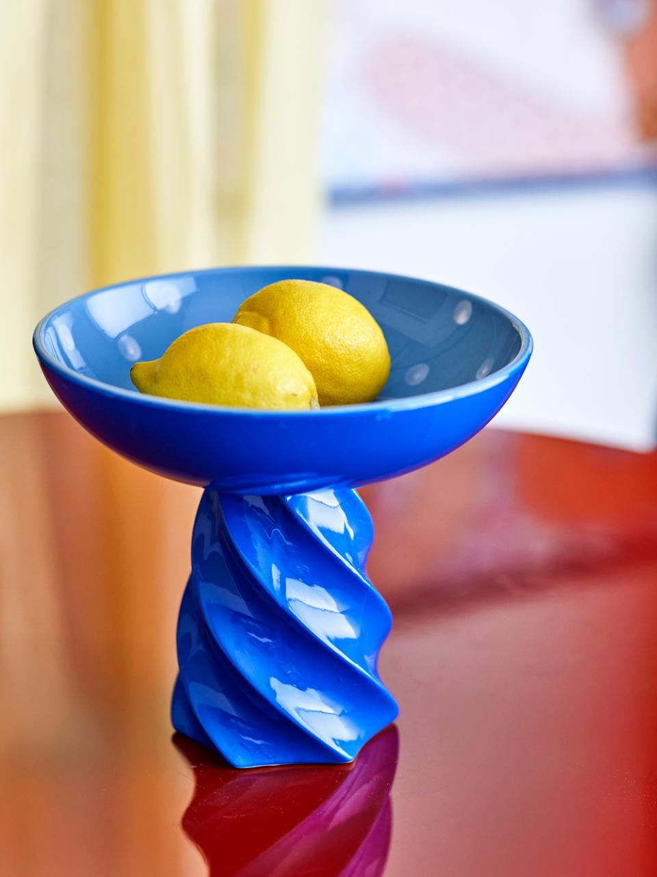 Riley Pedestal Bowl | Blue Stoneware