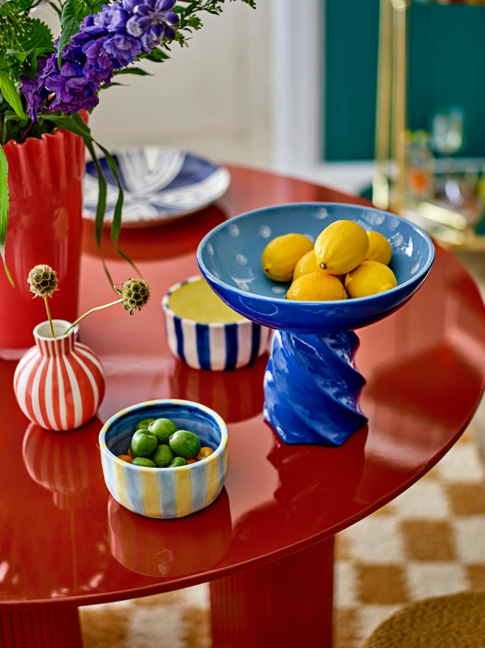 Riley Pedestal Bowl | Blue Stoneware