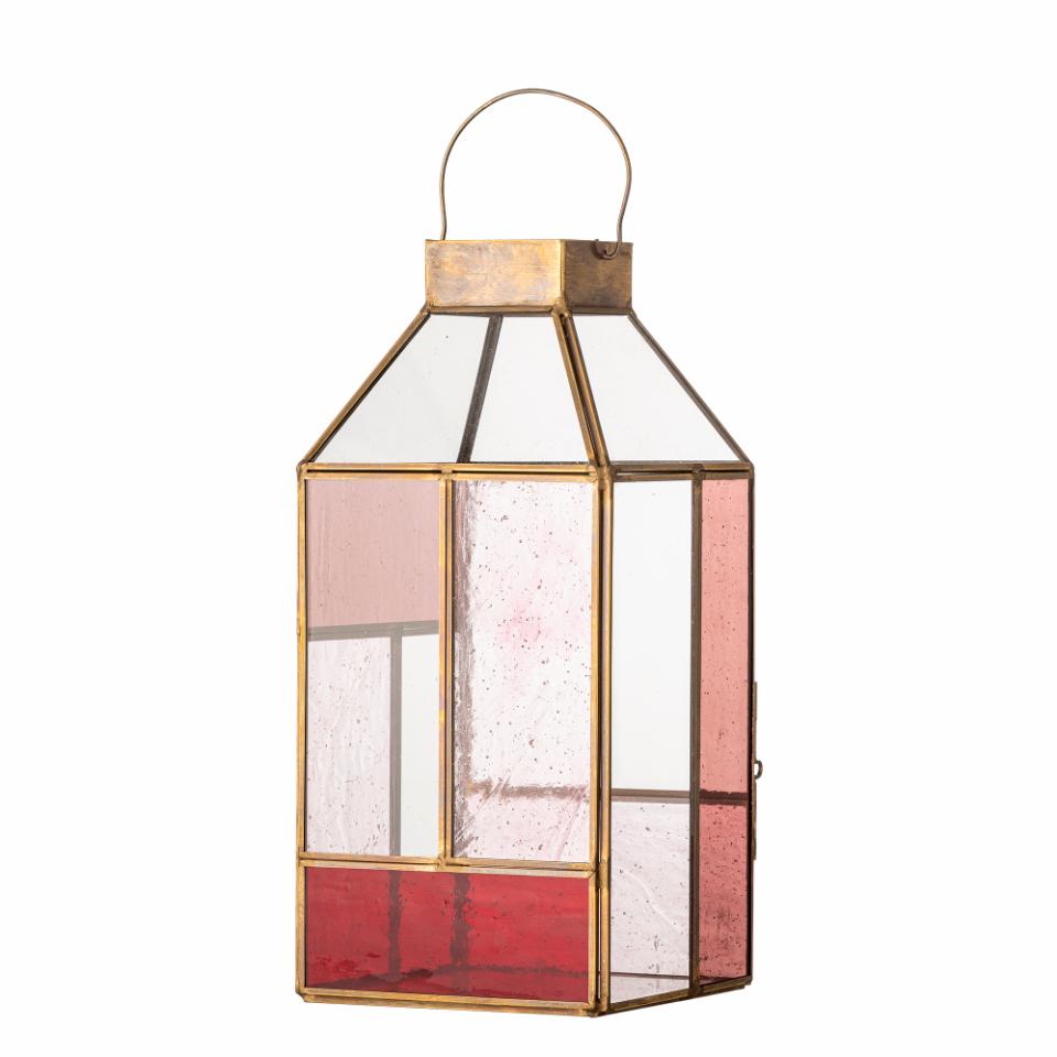 Drew Lantern | Rose Glass