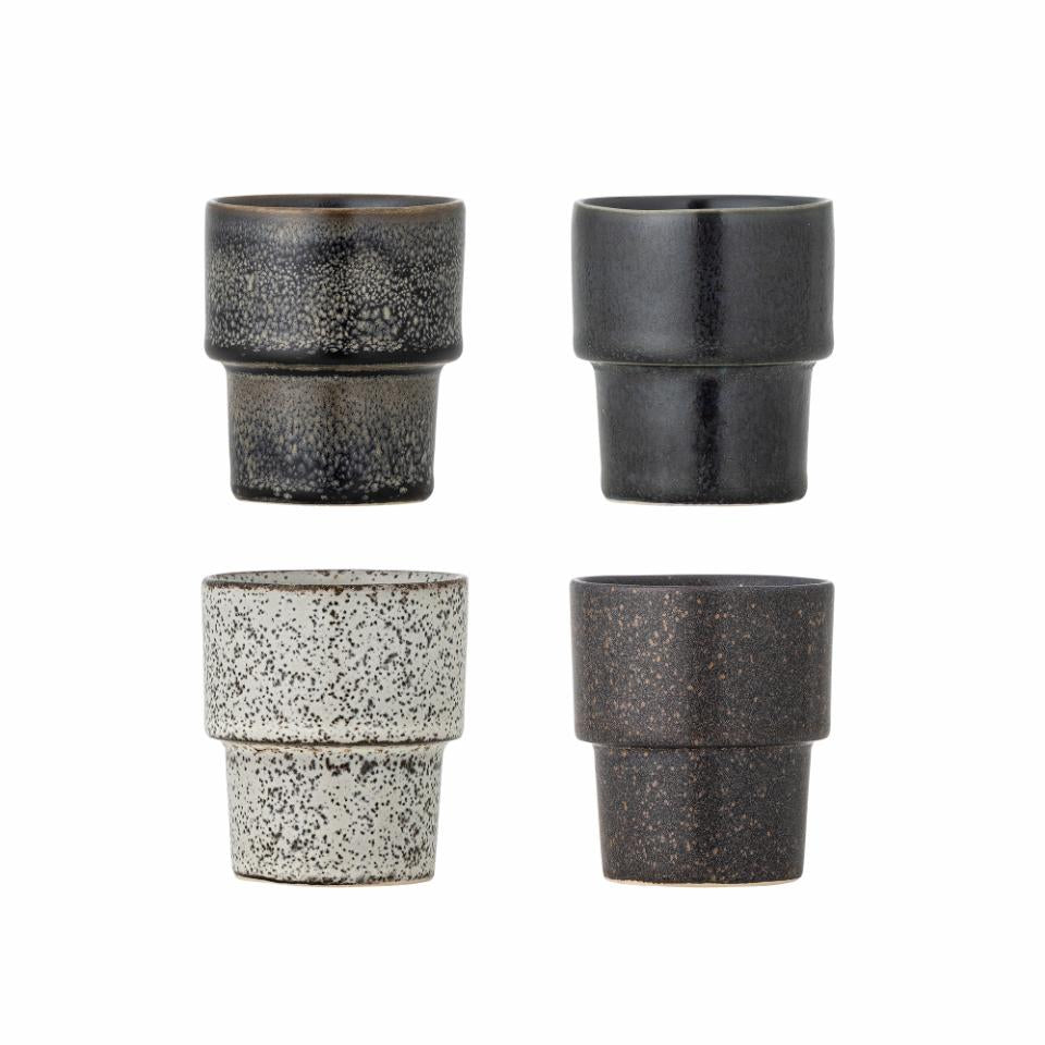 Ewan Espresso Cup | Set of 4 Brown Stoneware