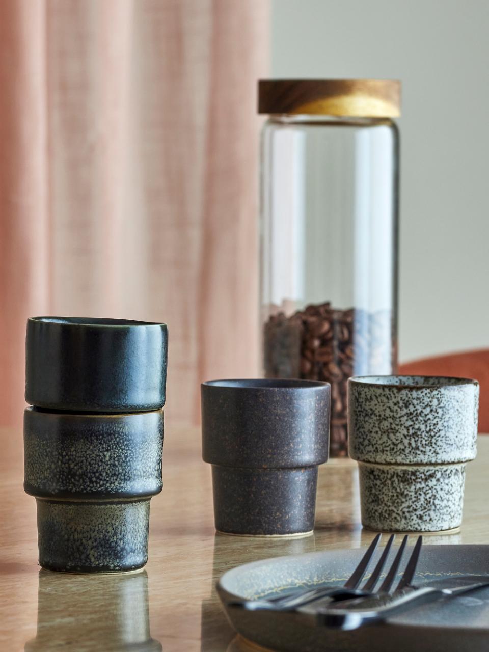 Ewan Espresso Cup | Set of 4 Brown Stoneware