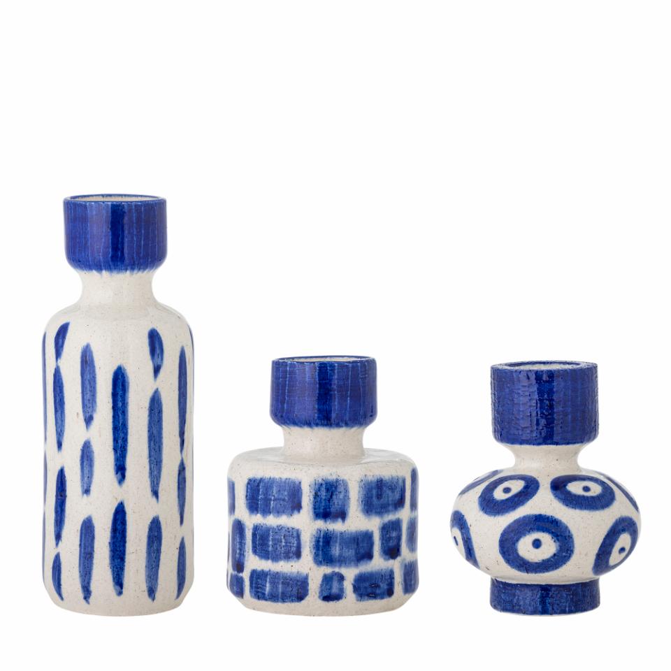 Romane Vase | Set of 3 Blue Stoneware