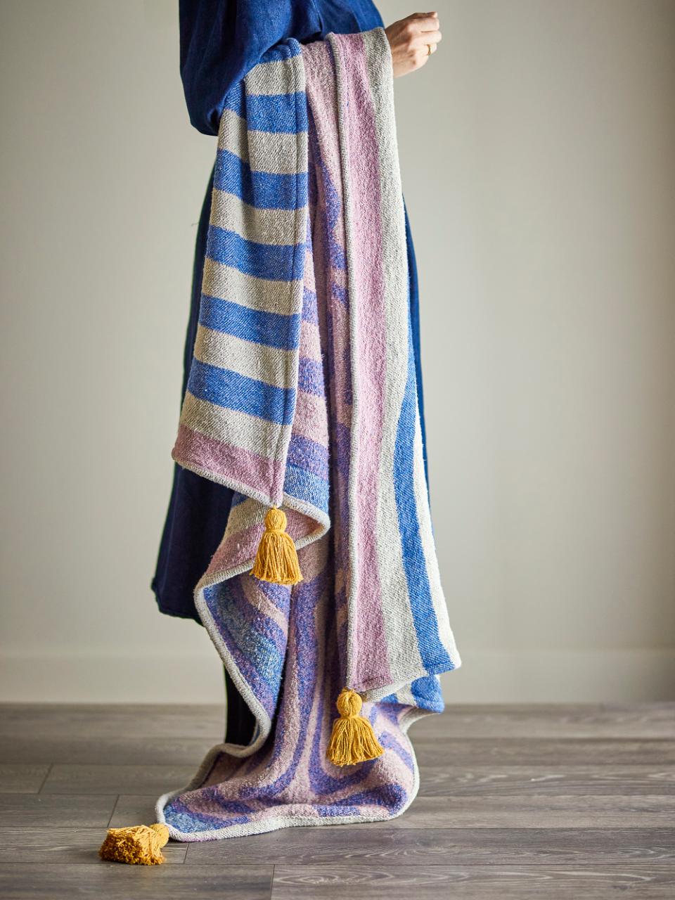 Arlie Throw | Blue Cotton