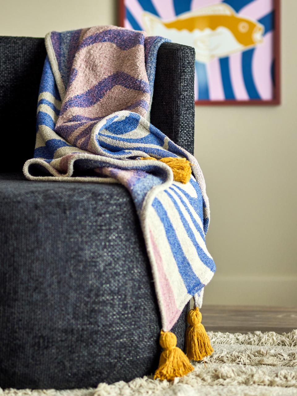 Arlie Throw | Blue Cotton