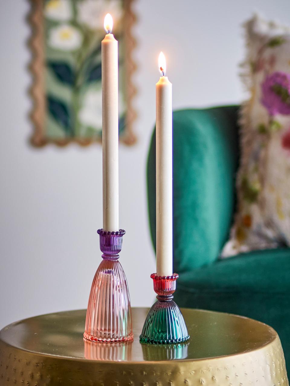 Shilo Candle Holder | Set of 2 Multi Glass