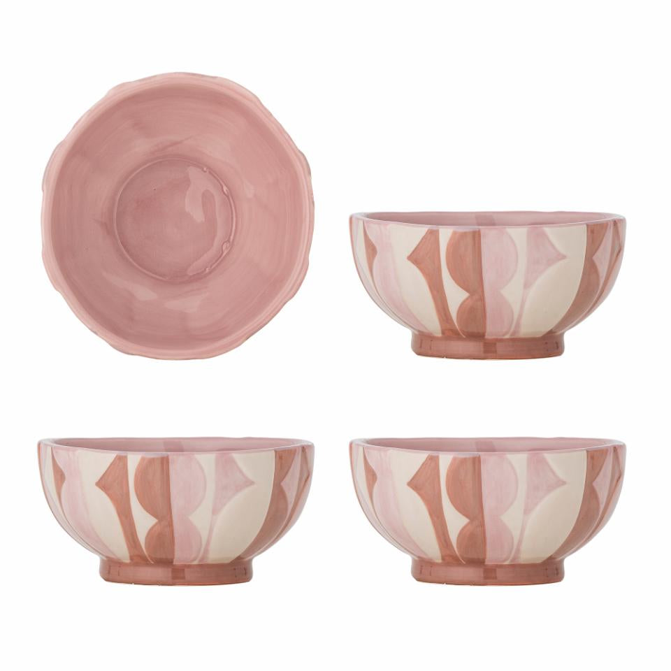 Saul Bowl | Set of 4 Rose Stoneware