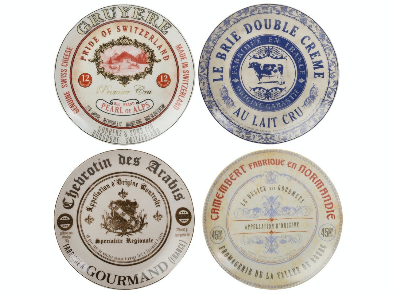 Gourmet Cheese Set Of 4 Cheese Plates