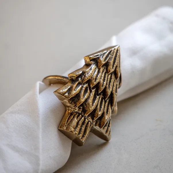 Gold Christmas Tree Napkin Ring
