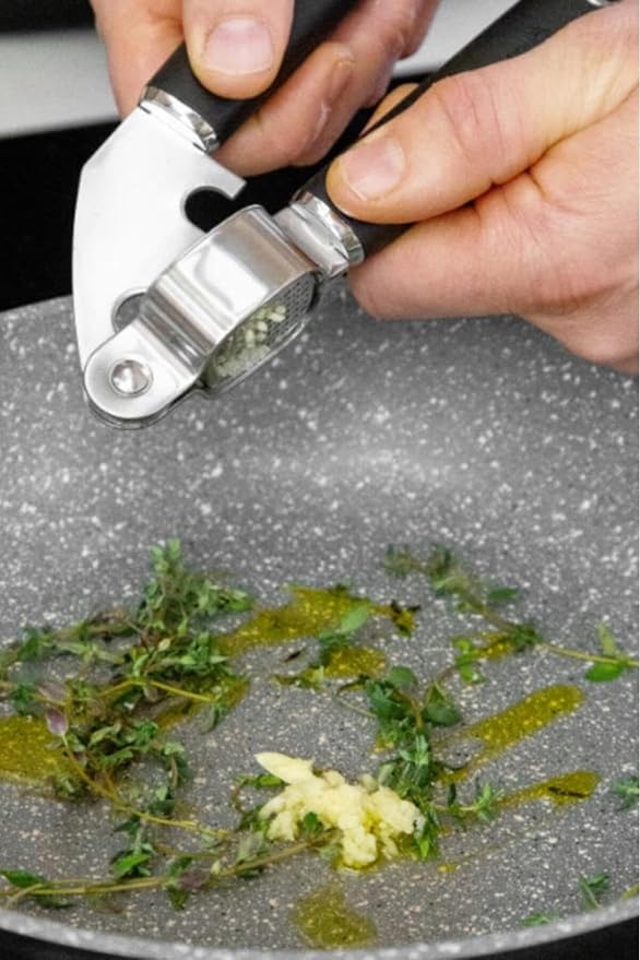 Soft Grip Stainless Steel Garlic Press