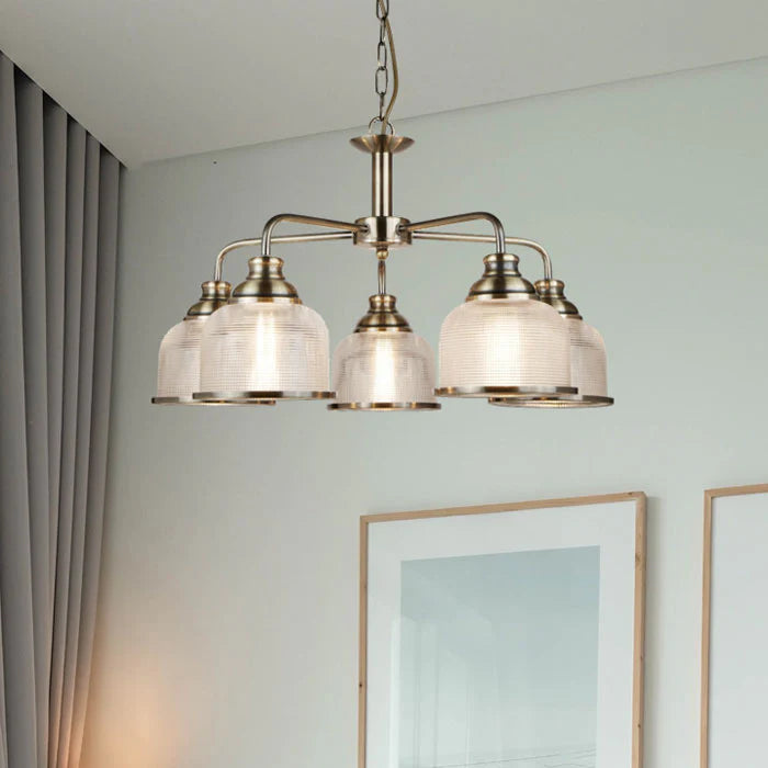 Bistro II - 5 Lights Ceiling Antique Brass