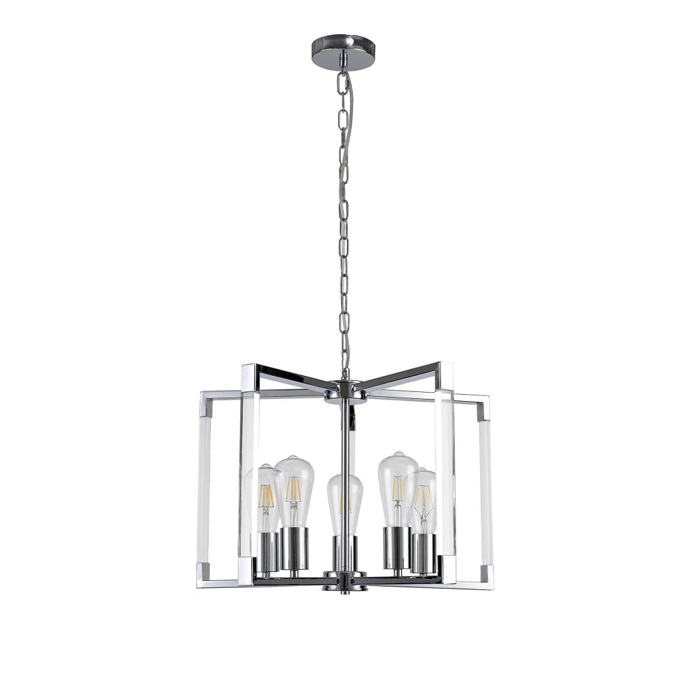 Canto Pendant 5 Light Polished Nickel/Acrylic