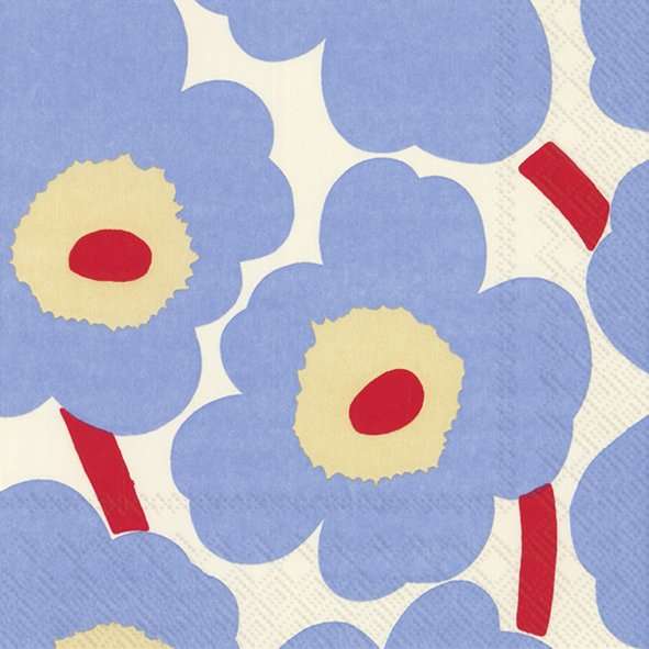 Unikko Cream Blue | Lunch Napkins