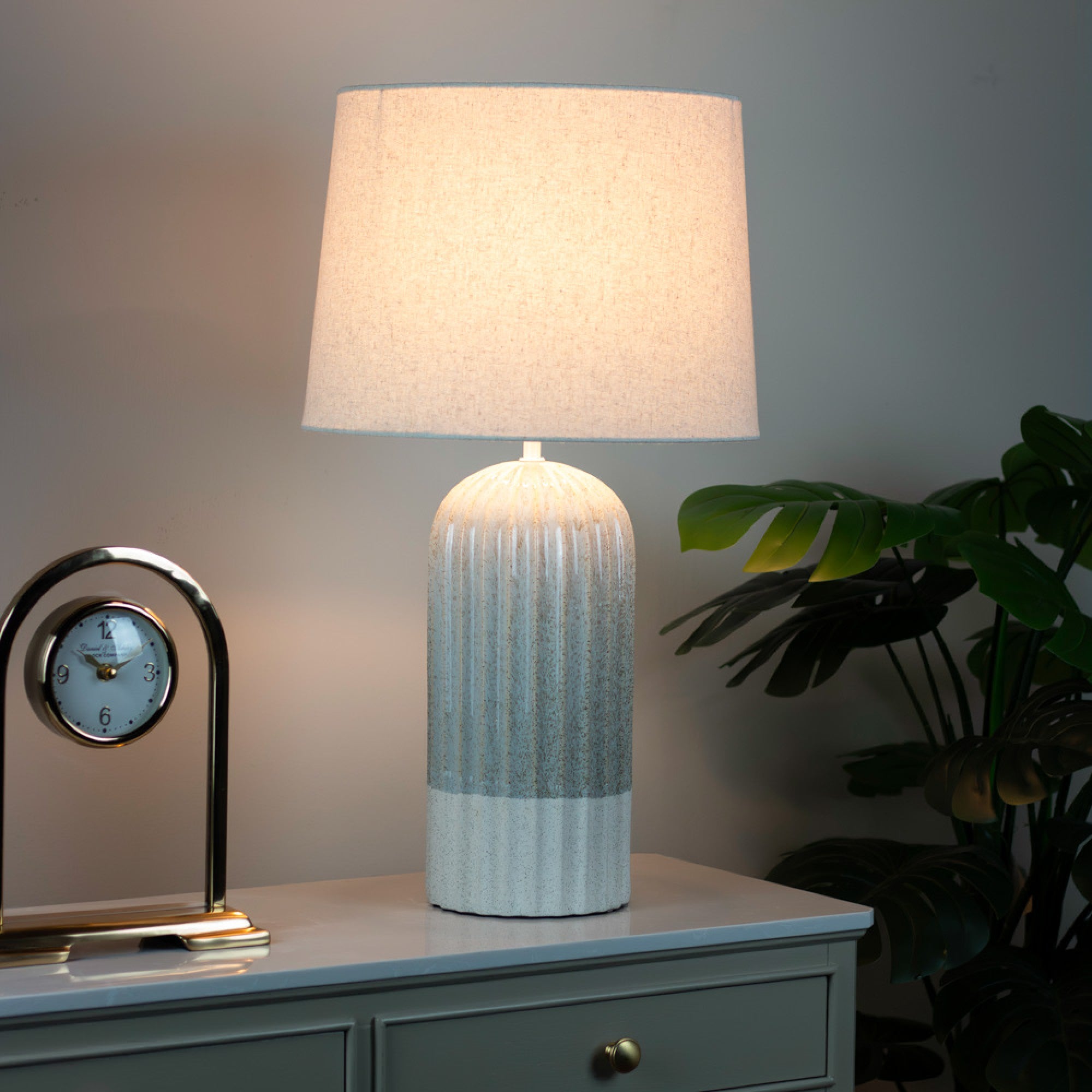 Presley Ceramic Table Lamp Ridged | 64cm