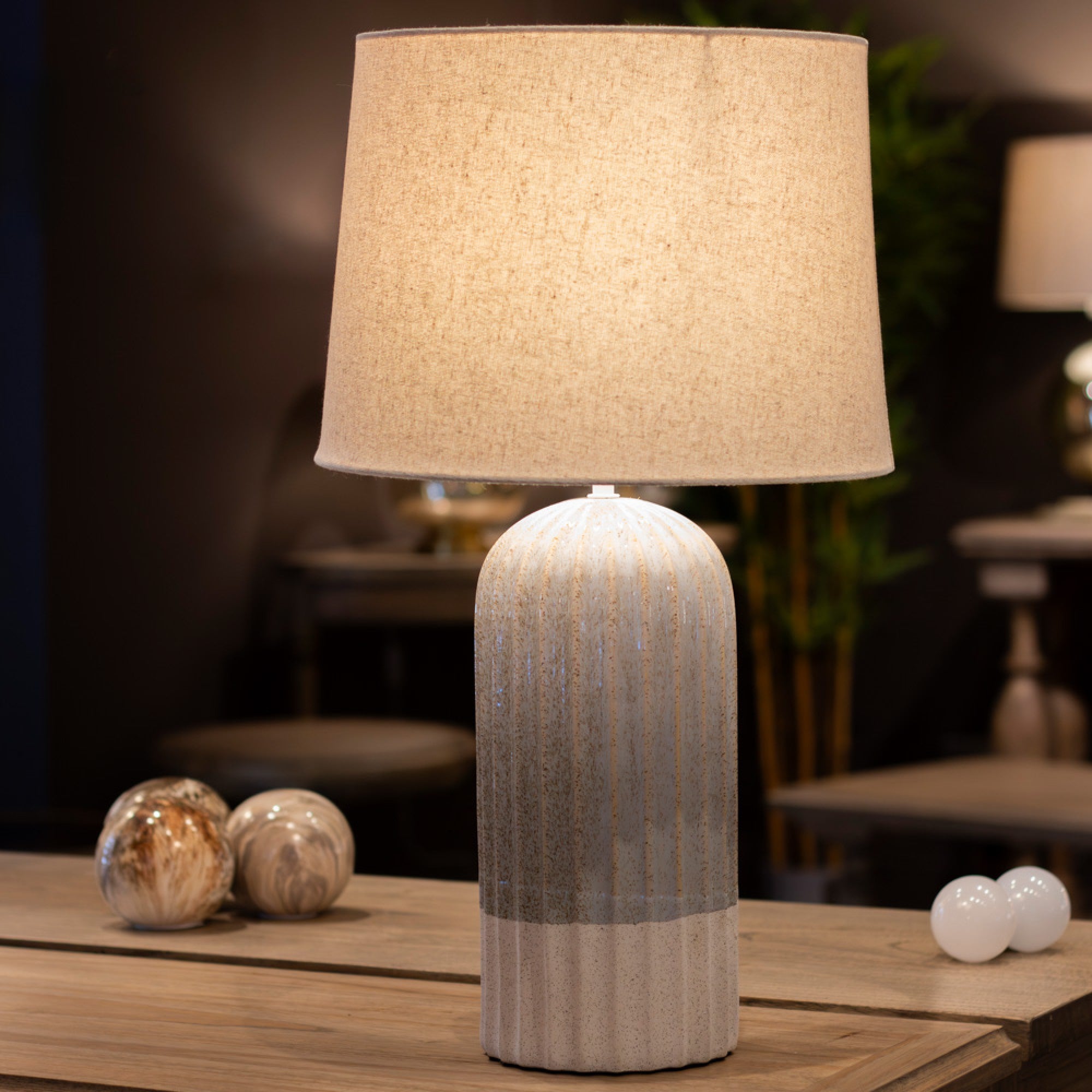 Presley Ceramic Table Lamp Ridged | 64cm