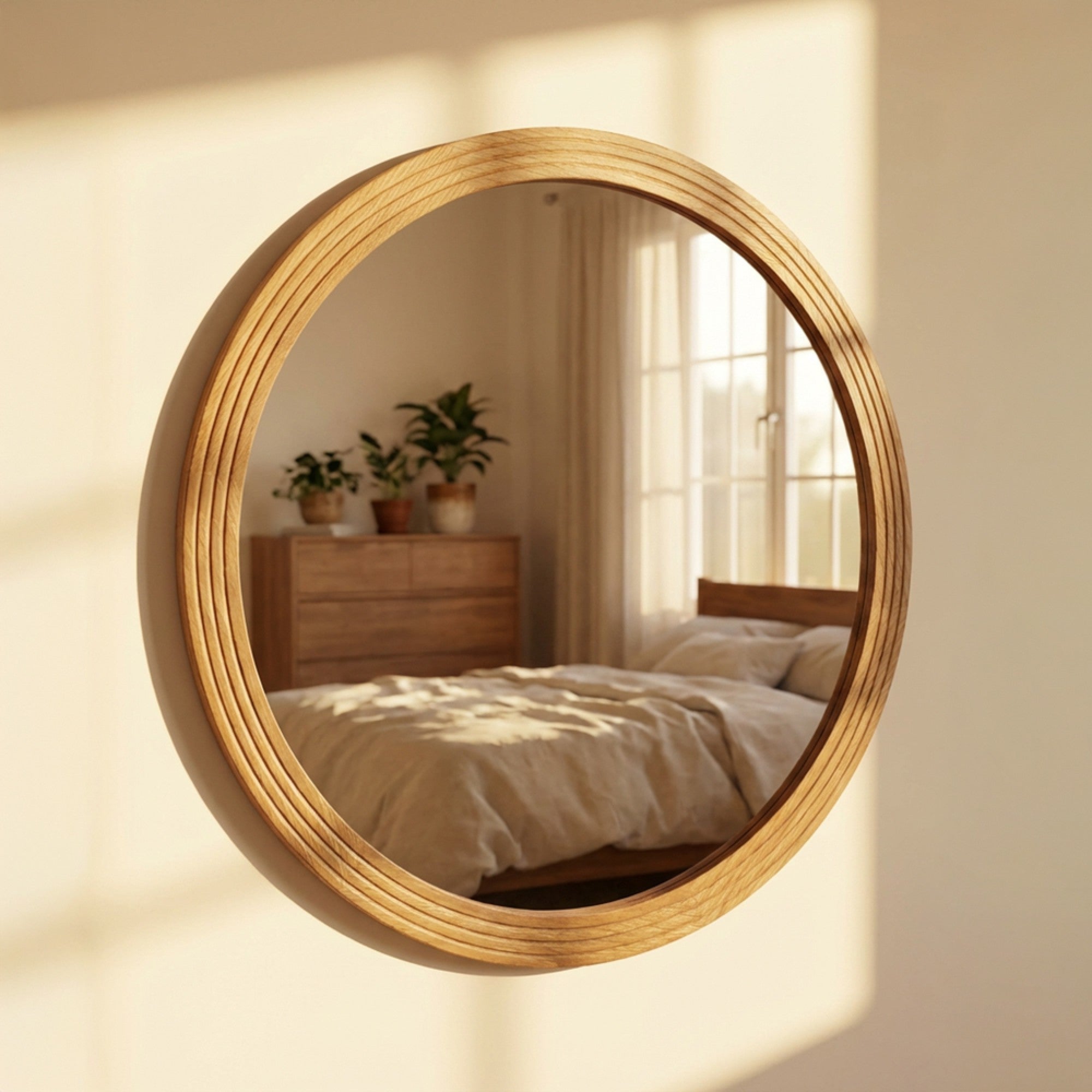 Stepped Round Wall Mirror | 90cm