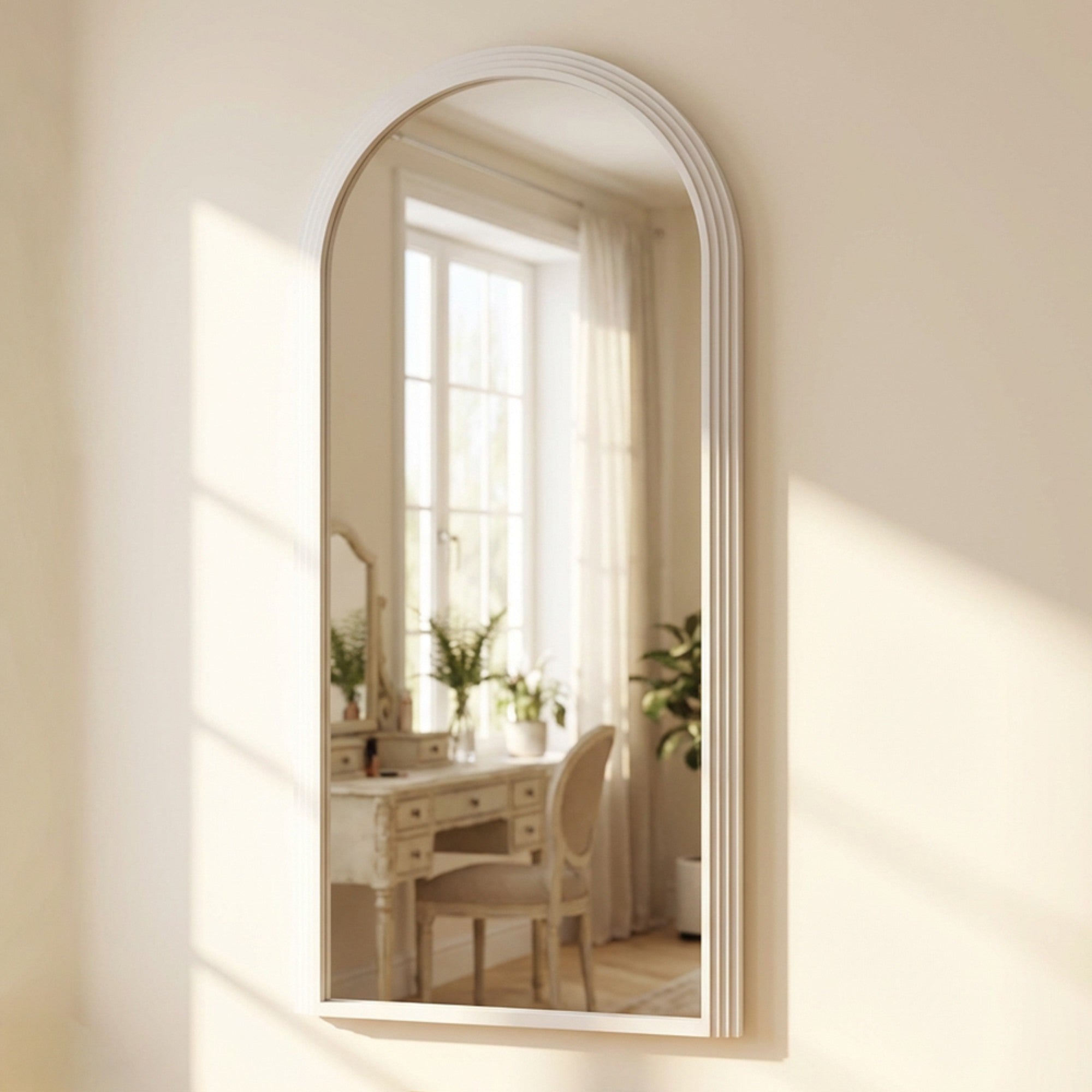 Stepped Arched Leaner Mirror Oyster | 80x180cm