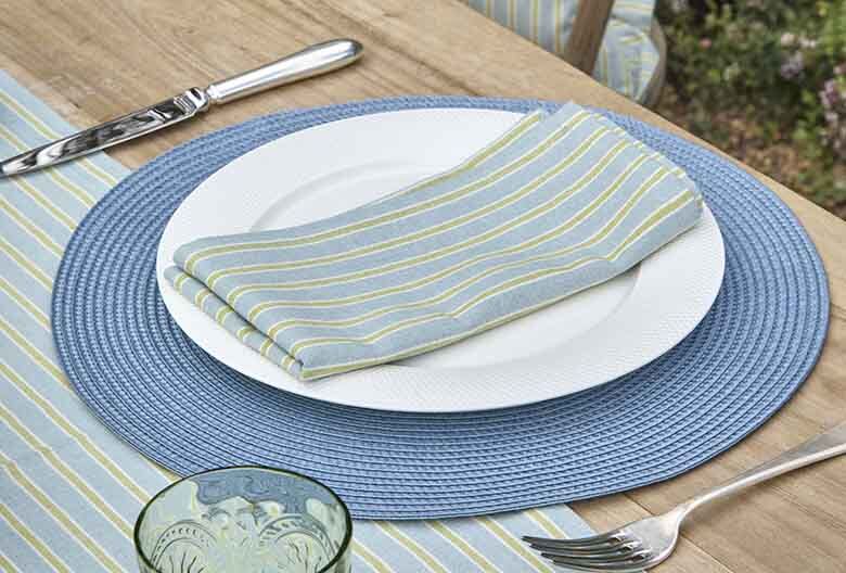 Circular Ribbed Placemat | Sky Blue