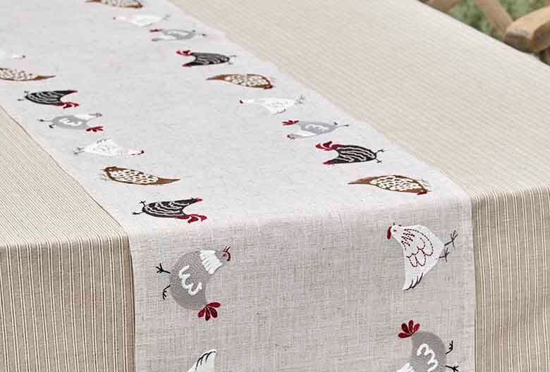 Embroidered Hen Runner