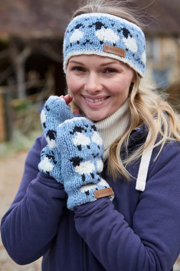Sheep (Merino) Handwarmers | Blue/Green