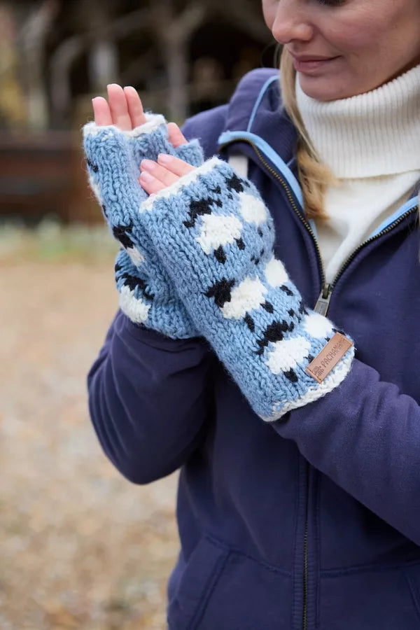 Sheep (Merino) Handwarmers | Blue/Green