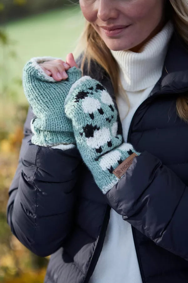 Sheep (Merino) Handwarmers | Blue/Green