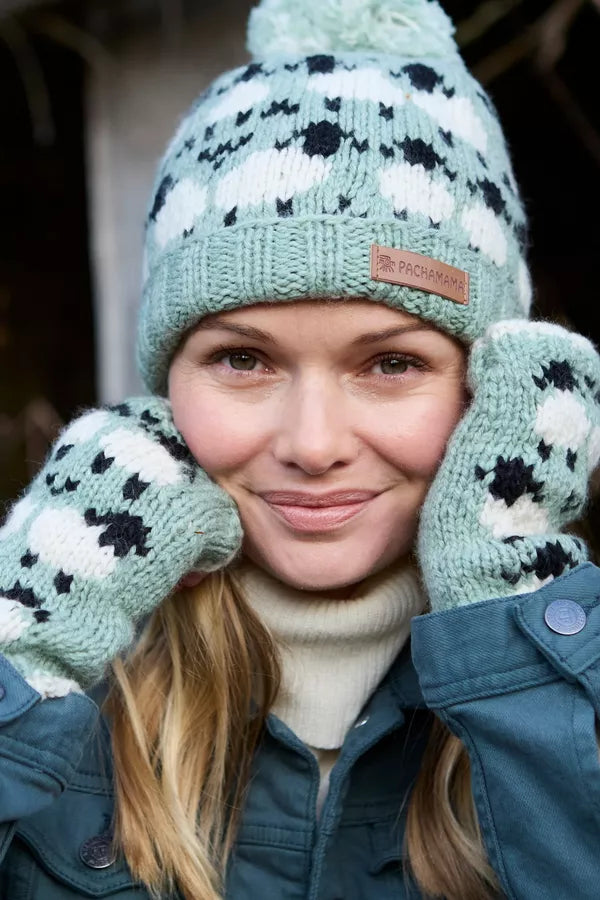 Sheep (Merino) Handwarmers | Blue/Green
