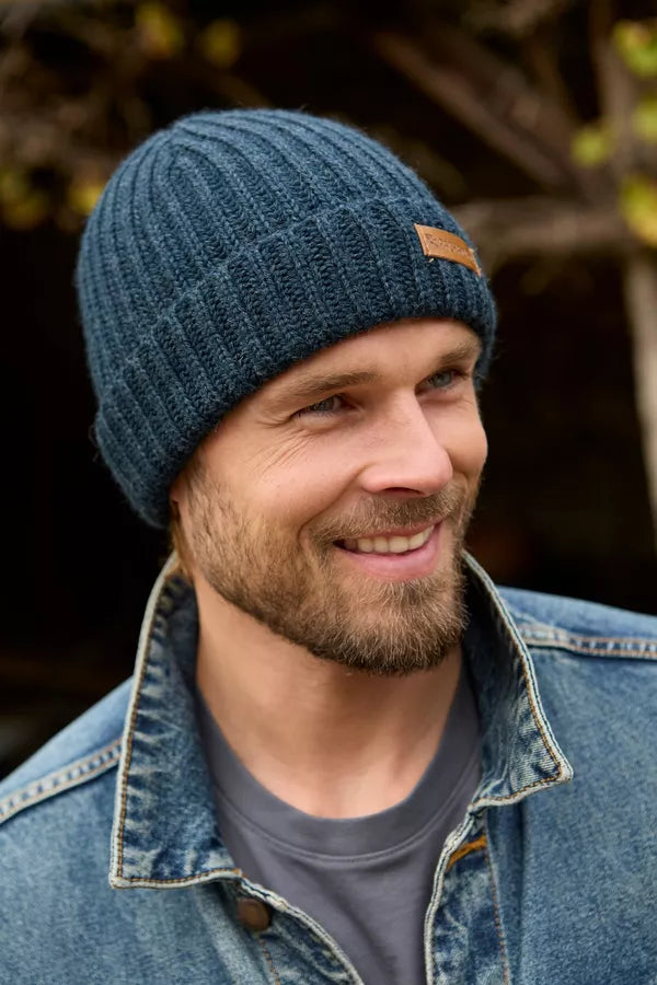 Merino Fisherman Beanie Dusty Blue