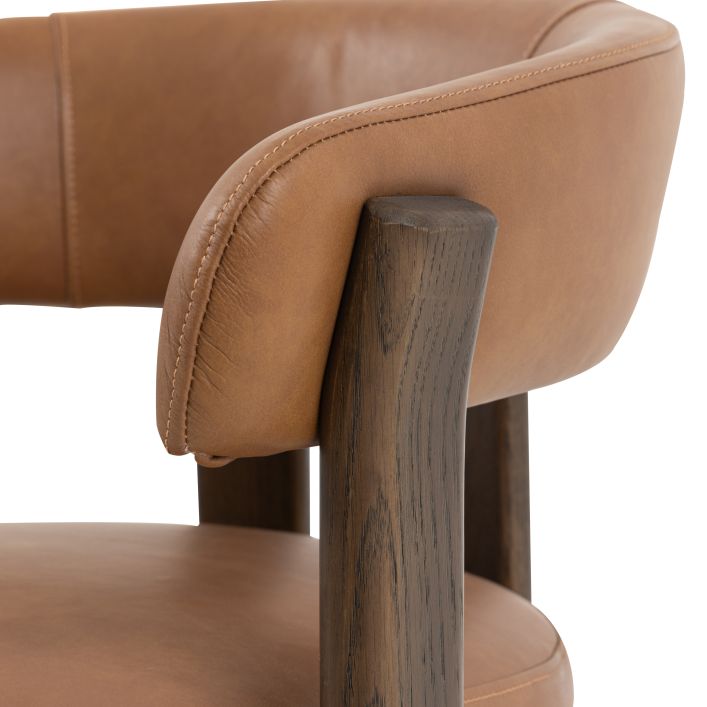 Olna | Tan Leather Dining Chair