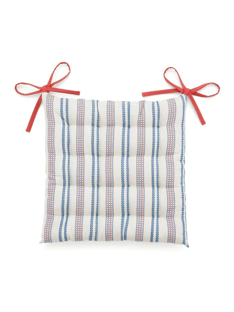 Land & Shore Ticking Stripe Seat Pad | Blue/Red