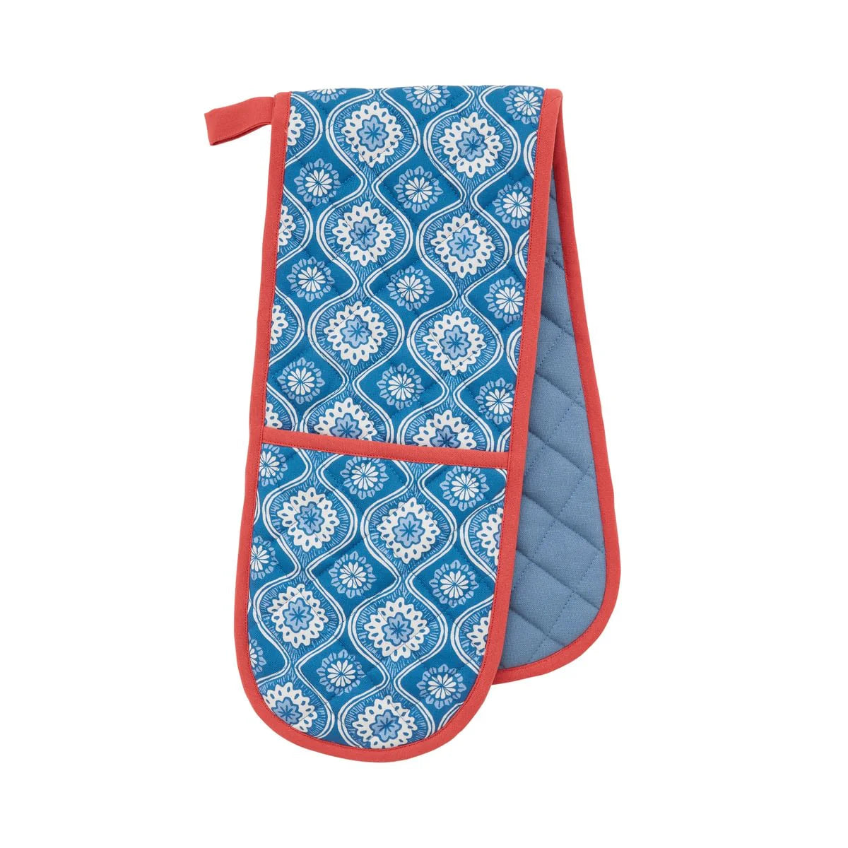Land & Shore Achill Double Oven Glove | Blue/Red