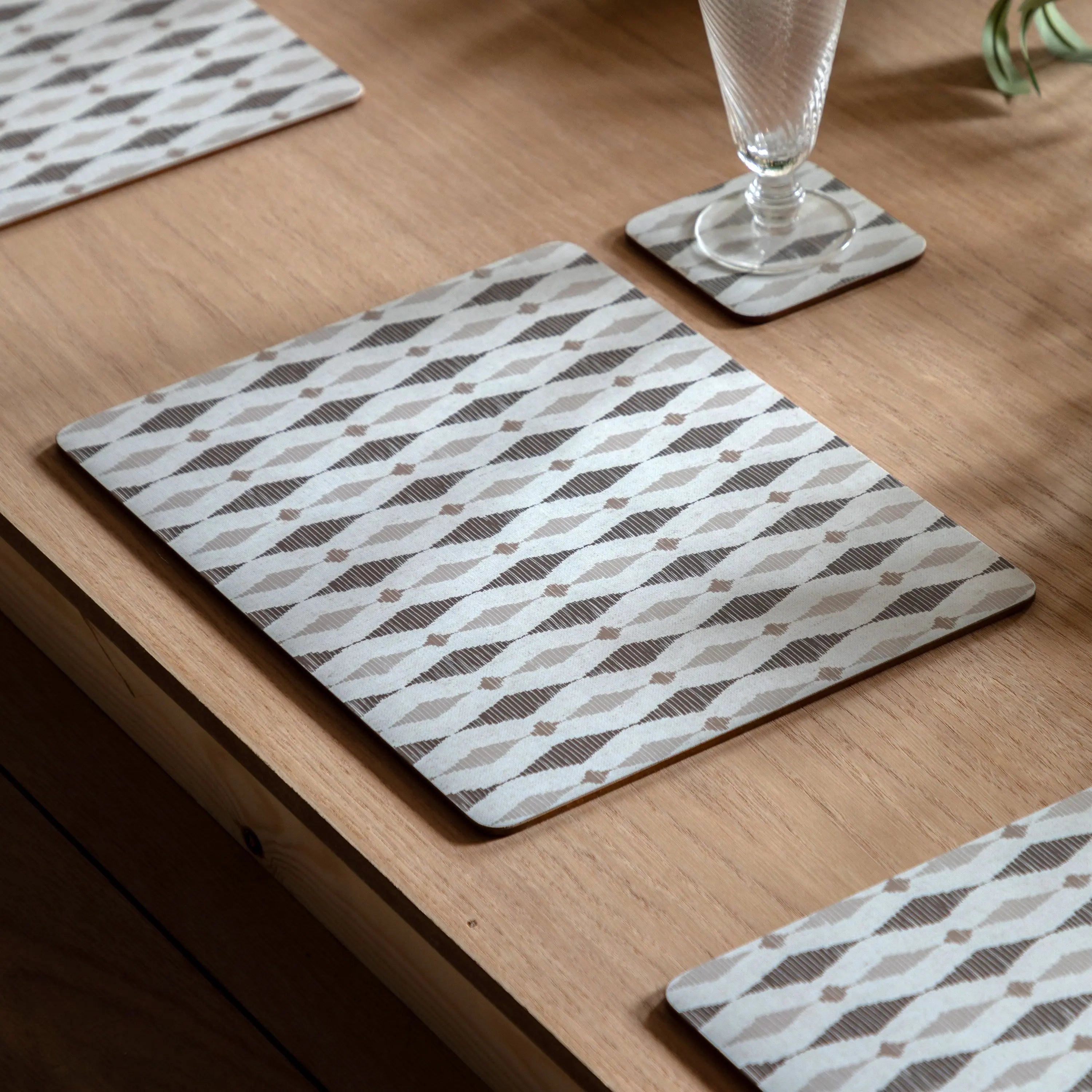 Geo Monochrome | Placemat and Coaster Set